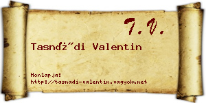 Tasnádi Valentin névjegykártya